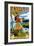 Hawaii Hula Girl on Coast - Merrie Monarch Festival-Lantern Press-Framed Art Print