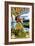 Hawaii Hula Girl on Coast-Lantern Press-Framed Art Print