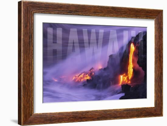 Hawaii - Lava Flow-Lantern Press-Framed Art Print