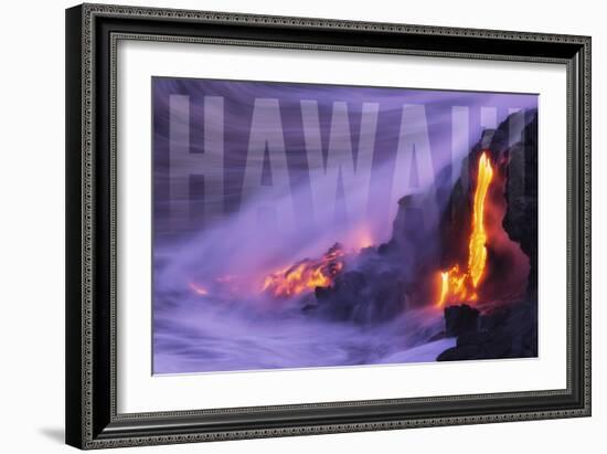 Hawaii - Lava Flow-Lantern Press-Framed Art Print