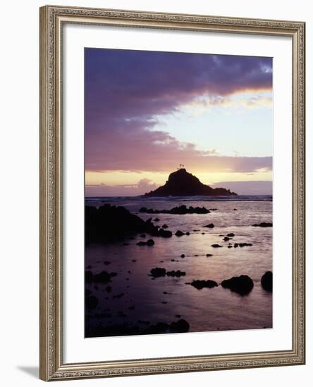 Hawaii, Maui, Three Palm Tree Island at Sunrise in Hana-Christopher Talbot Frank-Framed Photographic Print