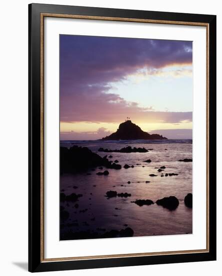 Hawaii, Maui, Three Palm Tree Island at Sunrise in Hana-Christopher Talbot Frank-Framed Photographic Print