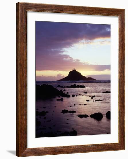 Hawaii, Maui, Three Palm Tree Island at Sunrise in Hana-Christopher Talbot Frank-Framed Photographic Print