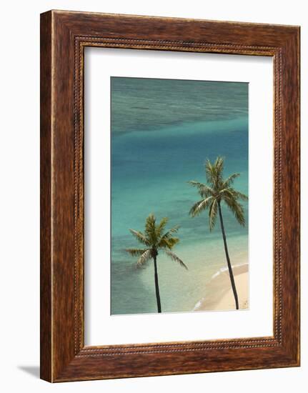 Hawaii, Oahu, Honolulu, Waikiki, Fort Derussy Beach and Palm Trees-David Wall-Framed Photographic Print