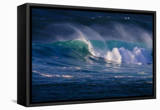 Hawaii, Oahu, Large Waves Along the Pipeline Beach-Terry Eggers-Framed Premier Image Canvas