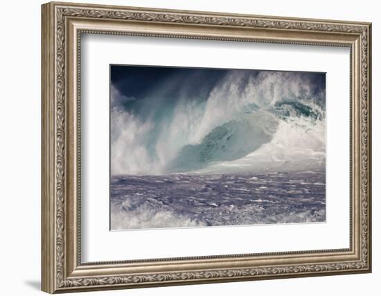 Hawaii, Oahu, Large Waves Along the Pipeline Beach-Terry Eggers-Framed Photographic Print