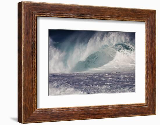 Hawaii, Oahu, Large Waves Along the Pipeline Beach-Terry Eggers-Framed Photographic Print