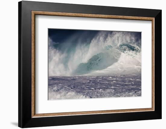 Hawaii, Oahu, Large Waves Along the Pipeline Beach-Terry Eggers-Framed Photographic Print