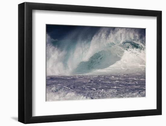 Hawaii, Oahu, Large Waves Along the Pipeline Beach-Terry Eggers-Framed Photographic Print