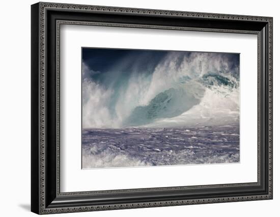 Hawaii, Oahu, Large Waves Along the Pipeline Beach-Terry Eggers-Framed Photographic Print