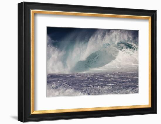 Hawaii, Oahu, Large Waves Along the Pipeline Beach-Terry Eggers-Framed Photographic Print