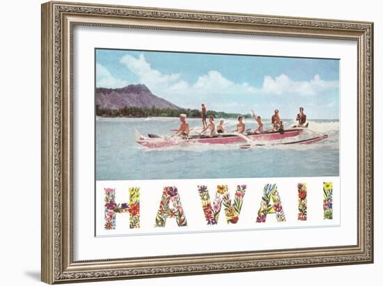 Hawaii, Outrigger at Diamond Head-null-Framed Art Print