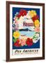 Hawaii - Pan American Airlines (PAA) - Flower Lei and Diamond Head Crater-A^ Amspoker-Framed Giclee Print
