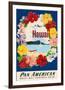 Hawaii - Pan American Airlines (PAA) - Flower Lei and Diamond Head Crater-A^ Amspoker-Framed Giclee Print