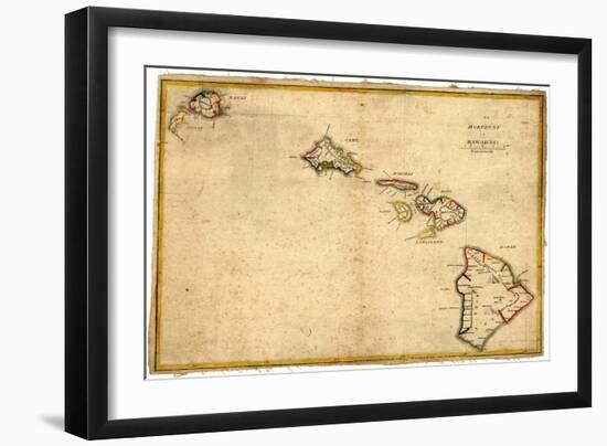 Hawaii - Panoramic State Map-Lantern Press-Framed Art Print