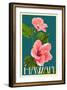 Hawaii - Pink Hibiscus Flower-Lantern Press-Framed Art Print