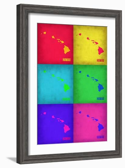 Hawaii Pop Art Map 1-NaxArt-Framed Art Print