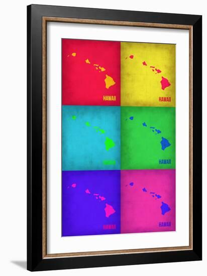 Hawaii Pop Art Map 1-NaxArt-Framed Art Print