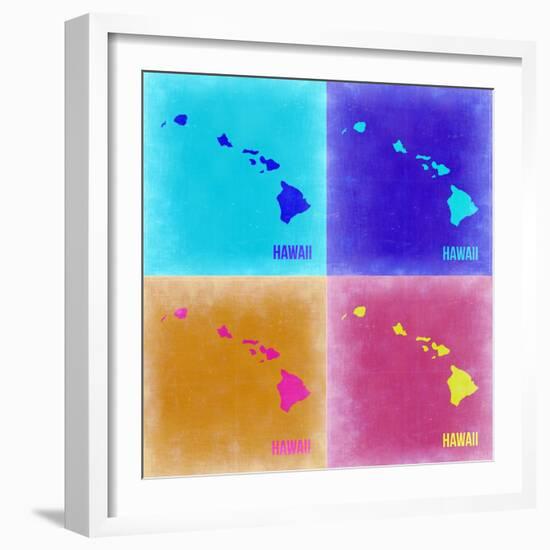 Hawaii Pop Art Map 2-NaxArt-Framed Art Print