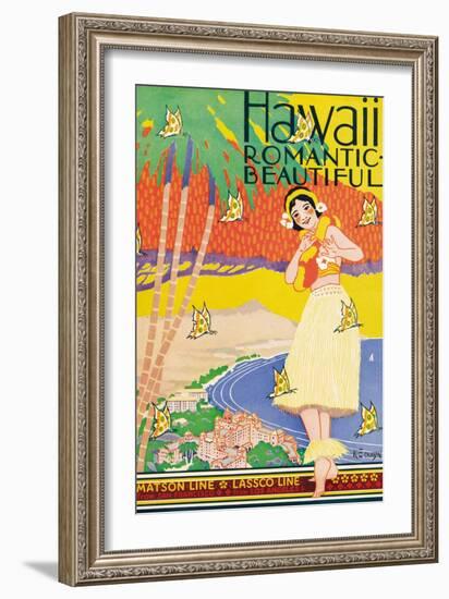 Hawaii, Romantic and Beautiful-Kerne Erickson-Framed Art Print