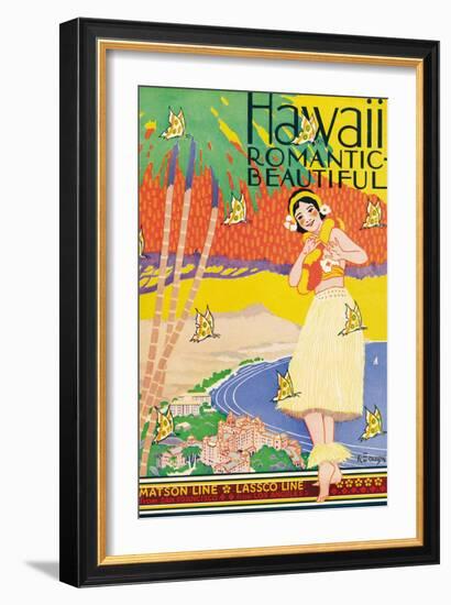 Hawaii, Romantic and Beautiful-Kerne Erickson-Framed Art Print