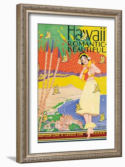 Hawaii, Romantic and Beautiful-Kerne Erickson-Framed Art Print