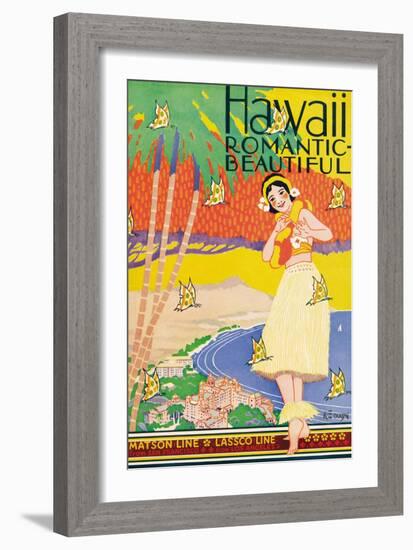 Hawaii, Romantic and Beautiful-Kerne Erickson-Framed Art Print