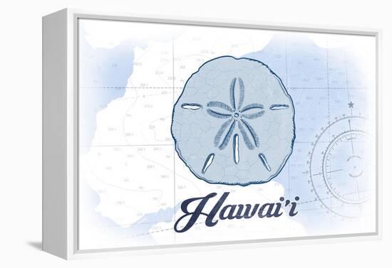 Hawaii - Sand Dollar - Blue - Coastal Icon-Lantern Press-Framed Stretched Canvas