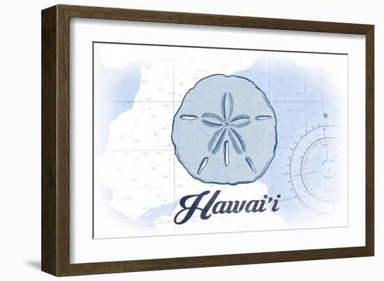 Hawaii - Sand Dollar - Blue - Coastal Icon-Lantern Press-Framed Art Print