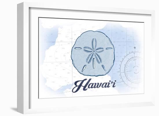 Hawaii - Sand Dollar - Blue - Coastal Icon-Lantern Press-Framed Art Print