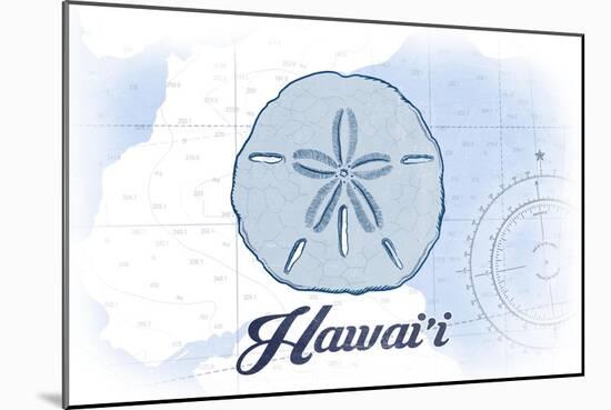 Hawaii - Sand Dollar - Blue - Coastal Icon-Lantern Press-Mounted Art Print
