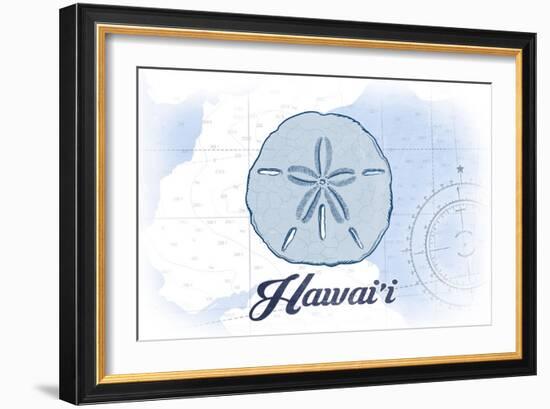 Hawaii - Sand Dollar - Blue - Coastal Icon-Lantern Press-Framed Art Print