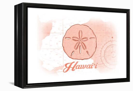 Hawaii - Sand Dollar - Coral - Coastal Icon-Lantern Press-Framed Stretched Canvas