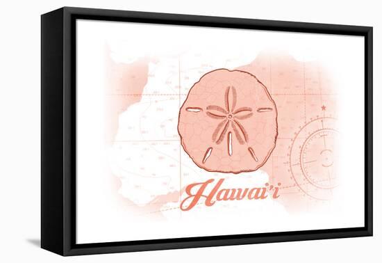 Hawaii - Sand Dollar - Coral - Coastal Icon-Lantern Press-Framed Stretched Canvas