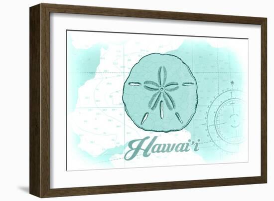 Hawaii - Sand Dollar - Teal - Coastal Icon-Lantern Press-Framed Art Print