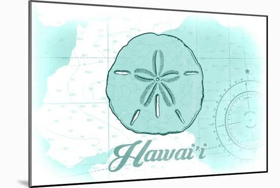 Hawaii - Sand Dollar - Teal - Coastal Icon-Lantern Press-Mounted Art Print