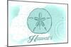 Hawaii - Sand Dollar - Teal - Coastal Icon-Lantern Press-Mounted Art Print