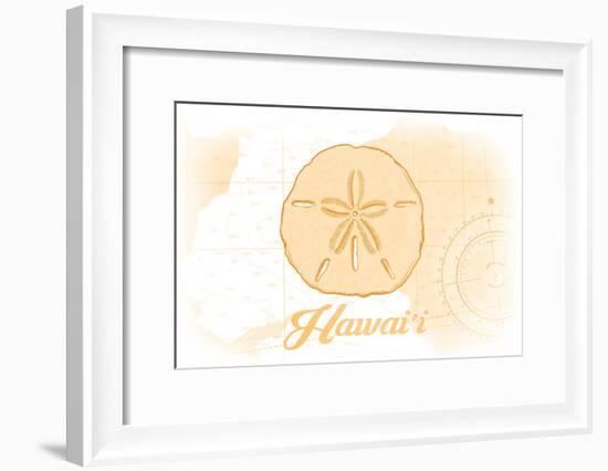 Hawaii - Sand Dollar - Yellow - Coastal Icon-Lantern Press-Framed Art Print