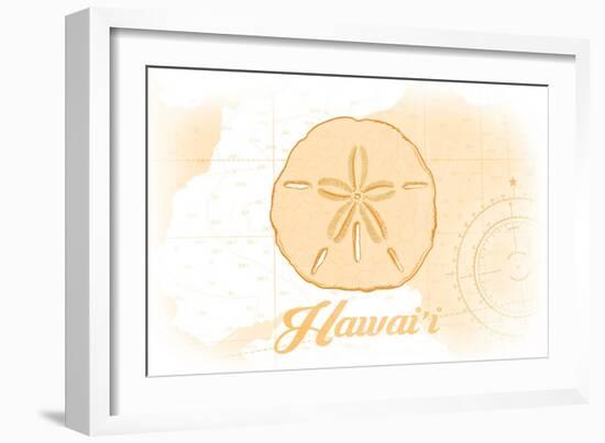 Hawaii - Sand Dollar - Yellow - Coastal Icon-Lantern Press-Framed Art Print