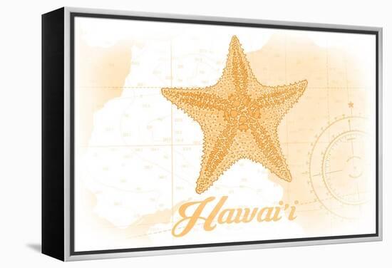 Hawaii - Starfish - Yellow - Coastal Icon-Lantern Press-Framed Stretched Canvas