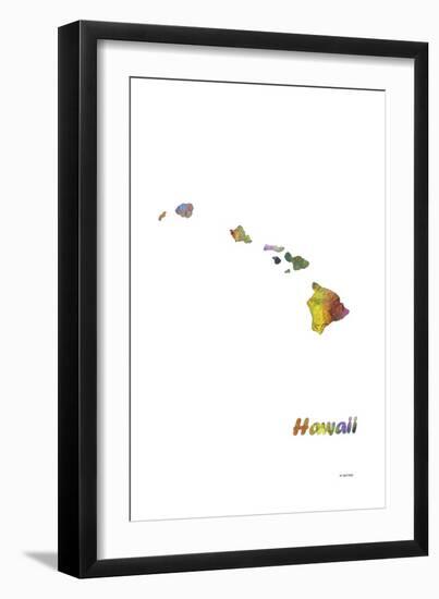 Hawaii State Map 1-Marlene Watson-Framed Giclee Print