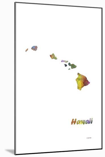 Hawaii State Map 1-Marlene Watson-Mounted Giclee Print