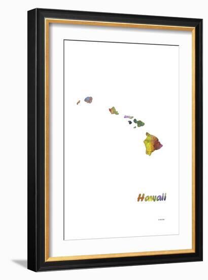 Hawaii State Map 1-Marlene Watson-Framed Giclee Print