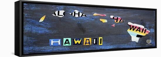 Hawaii State Map-Design Turnpike-Framed Premier Image Canvas