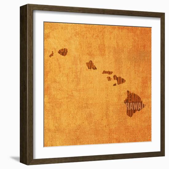 Hawaii State Words-David Bowman-Framed Giclee Print