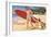 Hawaii, Tourists with Surfboard-null-Framed Art Print