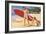 Hawaii, Tourists with Surfboard-null-Framed Art Print