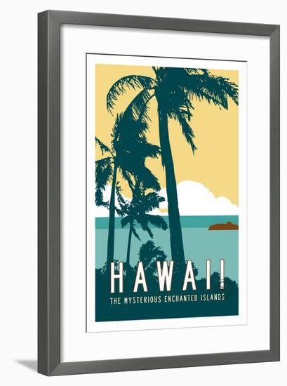 Hawaii Travel Poster-Michael Jon Watt-Framed Giclee Print