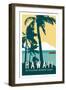 Hawaii Travel Poster-Michael Jon Watt-Framed Giclee Print