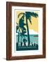 Hawaii Travel Poster-Michael Jon Watt-Framed Giclee Print